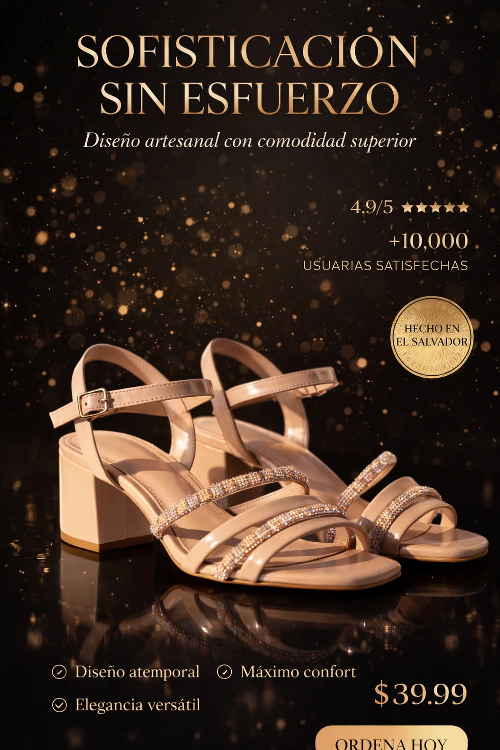 Zapatos para Dama color Nude de 4 Correas