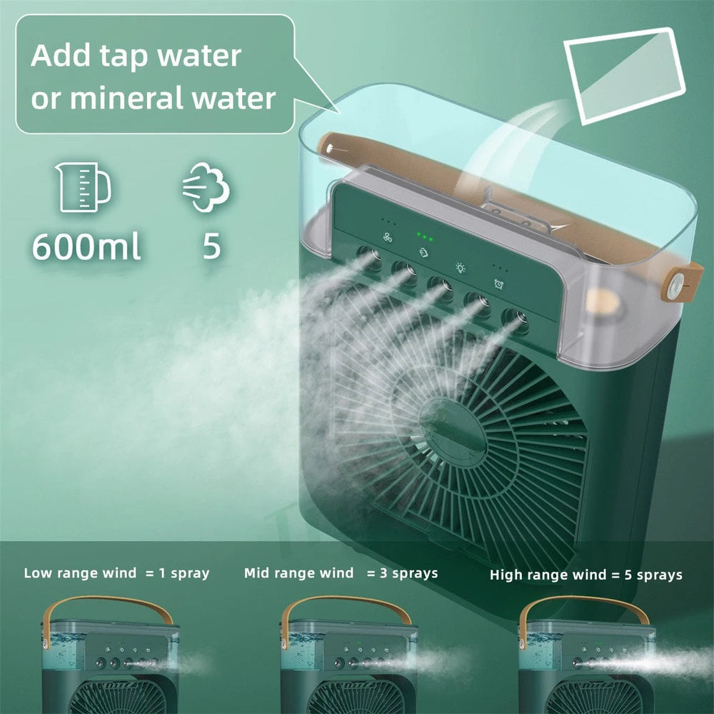 Ventilador y  Humidificador Recargable Portátil