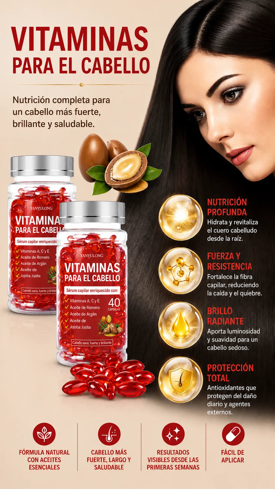 Cápsulas Capilares con Aceites y Vitaminas