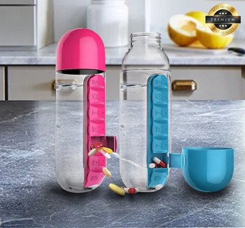 Botella Organizadora de Pastillas 2 en 1