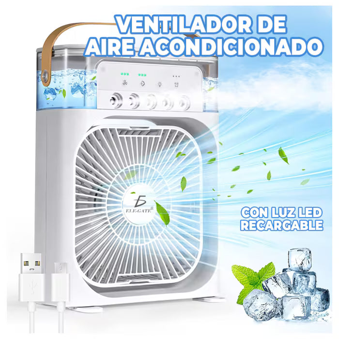 Ventilador y  Humidificador Recargable Portátil
